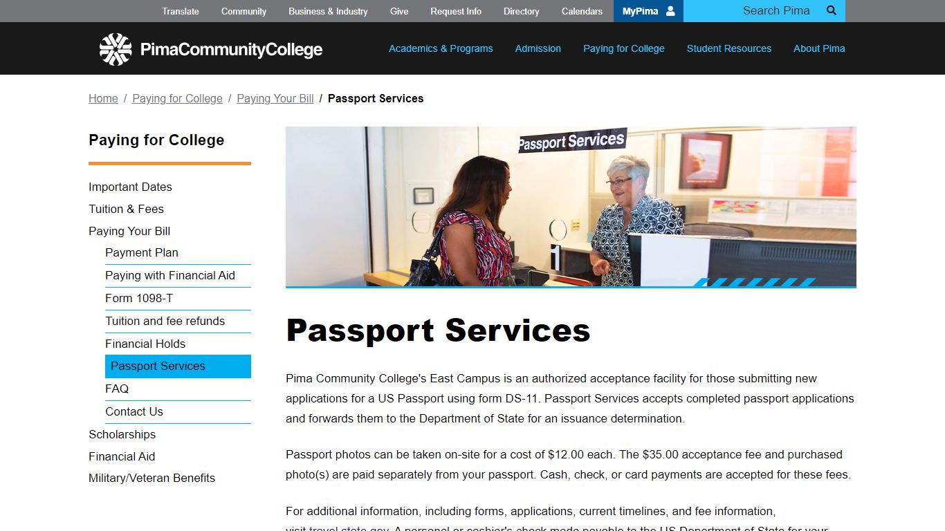 Passport Services | Pima Community College, Tucson, Arizona